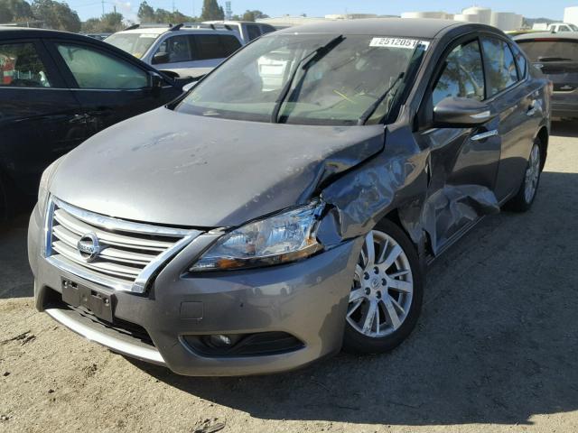 3N1AB7AP6FY316927 - 2015 NISSAN SENTRA S GRAY photo 2