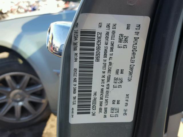 2C3KA63H96H282609 - 2006 CHRYSLER 300C SILVER photo 10