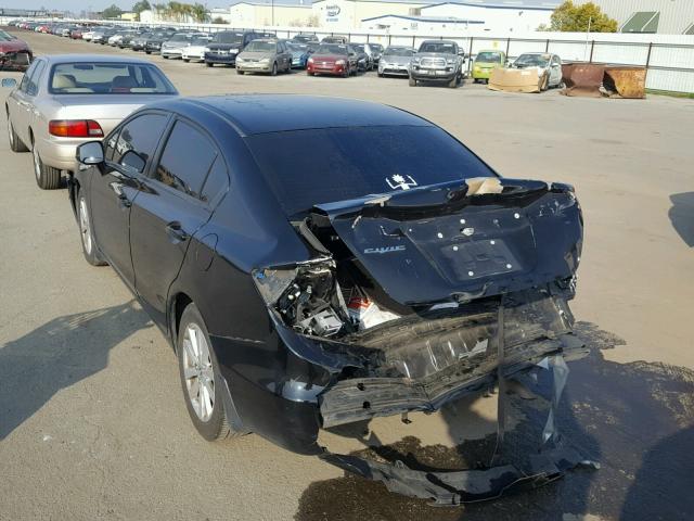 19XFB2F92CE315156 - 2012 HONDA CIVIC EXL BLACK photo 3