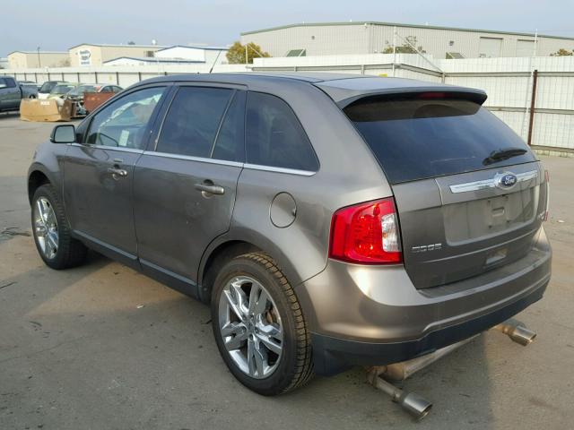 2FMDK4KCXDBB75253 - 2013 FORD EDGE LIMIT BROWN photo 3