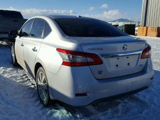 3N1AB7AP6EY313007 - 2014 NISSAN SENTRA S SILVER photo 3