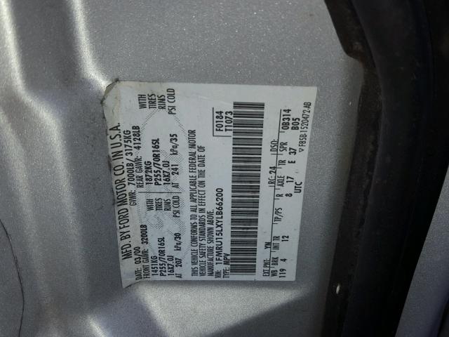 1FMRU15LXYLB66200 - 2000 FORD EXPEDITION SILVER photo 10