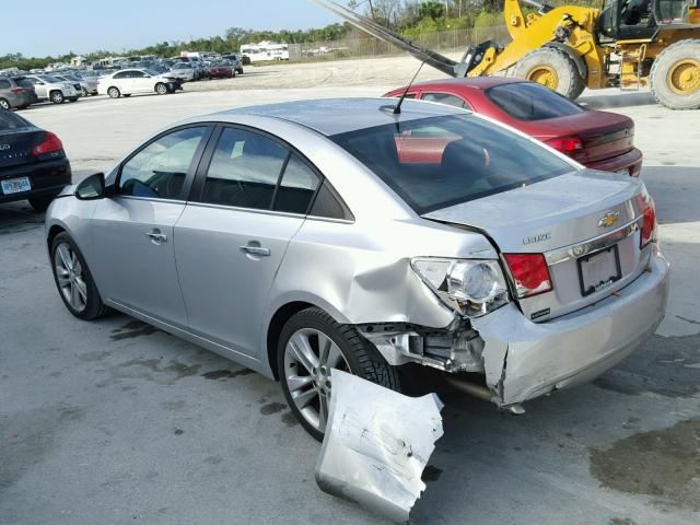 1G1PG5SB2E7301463 - 2014 CHEVROLET CRUZE LTZ SILVER photo 3