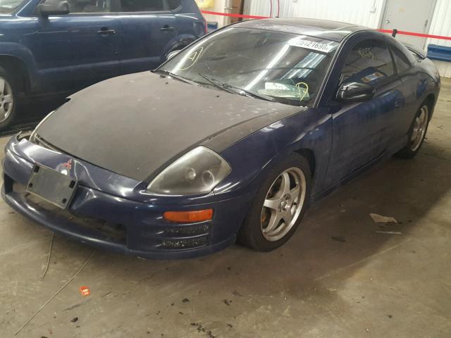 4A3AC84L2YE110400 - 2000 MITSUBISHI ECLIPSE GT BLUE photo 2