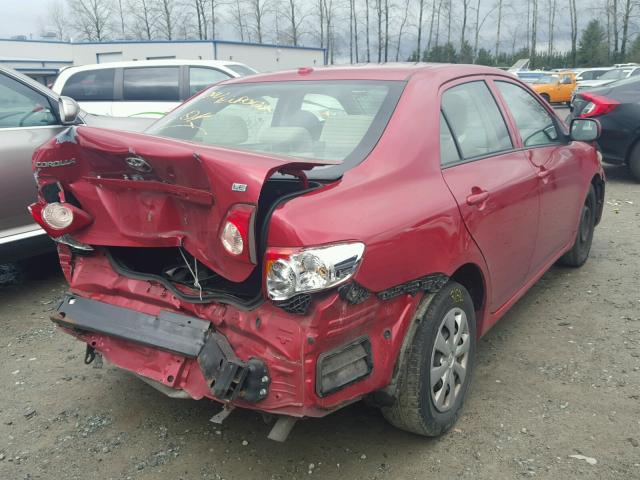 JTDBL40E299049082 - 2009 TOYOTA COROLLA BA RED photo 4