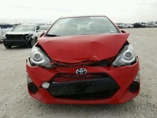 JTDKDTB36F1108728 - 2015 TOYOTA PRIUS C RED photo 9