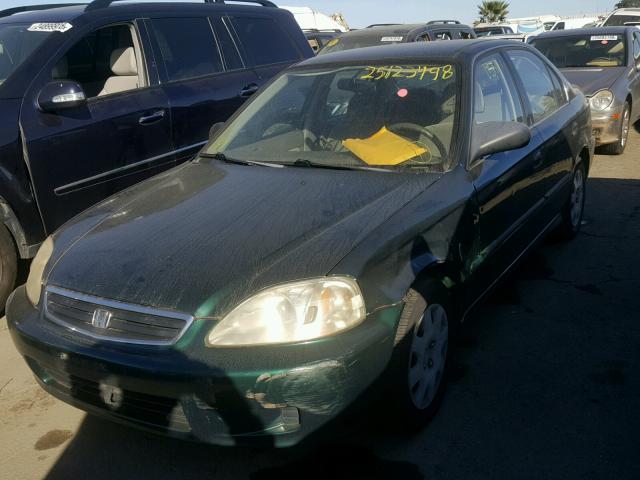 JHMEJ6571XS001540 - 1999 HONDA CIVIC LX GREEN photo 2