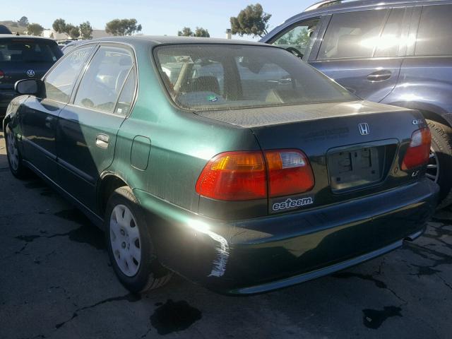 JHMEJ6571XS001540 - 1999 HONDA CIVIC LX GREEN photo 3