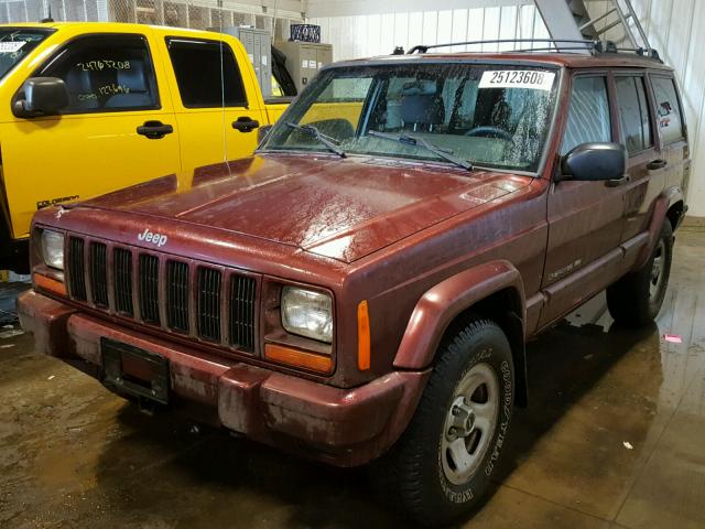 1J4FF58S81L605664 - 2001 JEEP CHEROKEE C MAROON photo 2