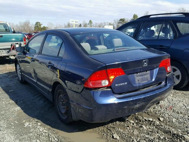 1HGFA16517L084811 - 2007 HONDA CIVIC LX BLUE photo 3