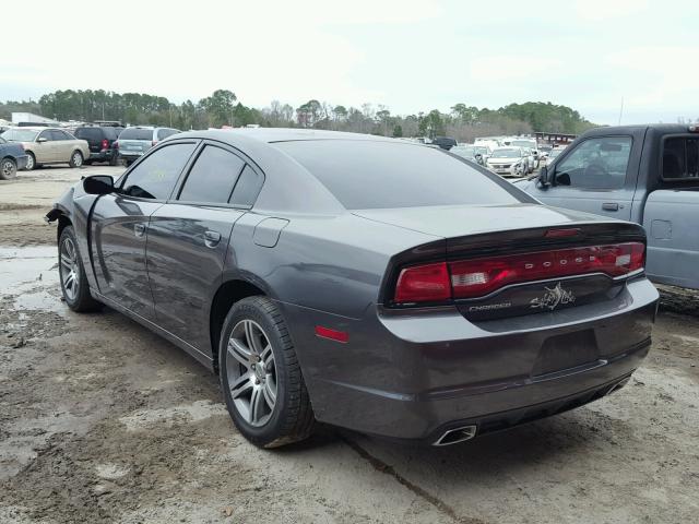 2C3CDXBG0DH637660 - 2013 DODGE CHARGER SE CHARCOAL photo 3