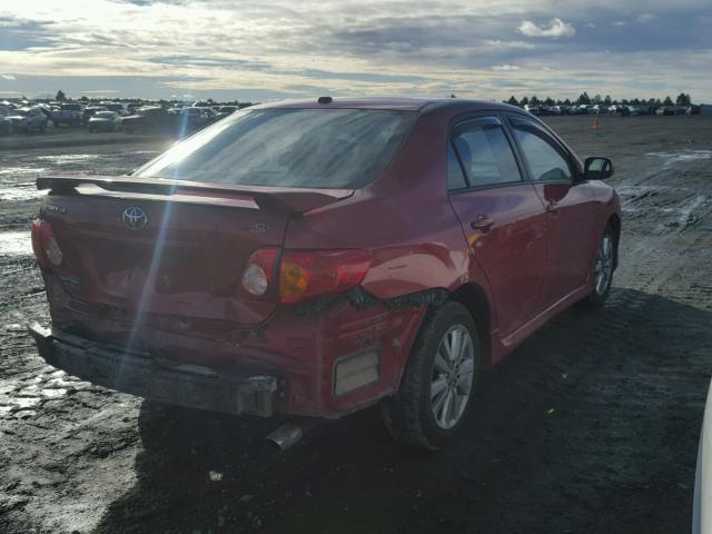 2T1BU40E79C004856 - 2009 TOYOTA COROLLA BA RED photo 4