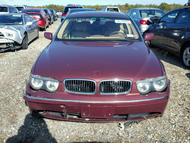 WBAGN63482DR04172 - 2002 BMW 745 LI BURGUNDY photo 9