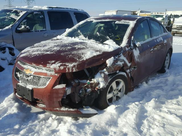 1G1PF5SC3C7243016 - 2012 CHEVROLET CRUZE LT BURGUNDY photo 2