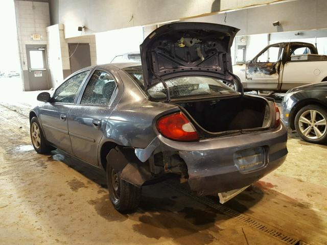 1B3ES46CX2D520812 - 2002 DODGE NEON SE BLUE photo 3