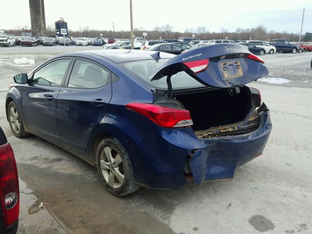 KMHDH4AE5DU837400 - 2013 HYUNDAI ELANTRA GL BLUE photo 3