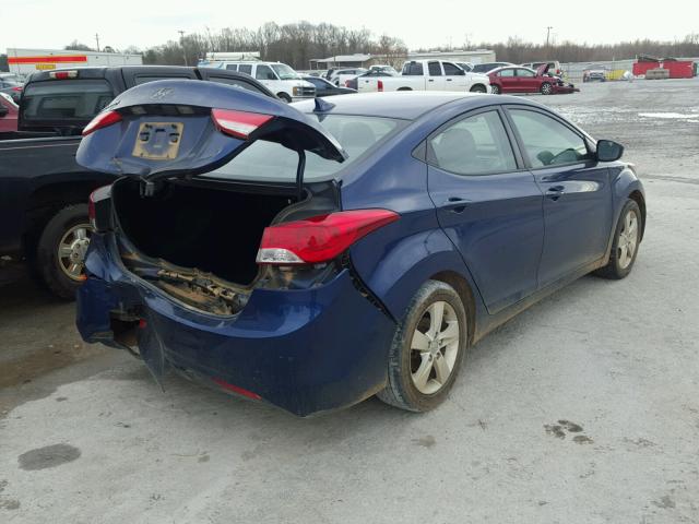 KMHDH4AE5DU837400 - 2013 HYUNDAI ELANTRA GL BLUE photo 4