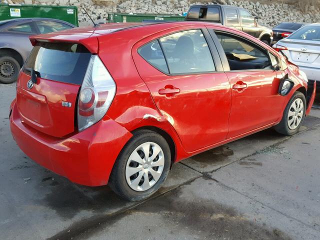 JTDKDTB34E1561003 - 2014 TOYOTA PRIUS C RED photo 4