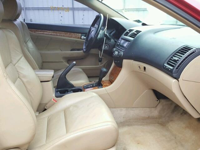 1HGCM72665A015889 - 2005 HONDA ACCORD EX RED photo 5