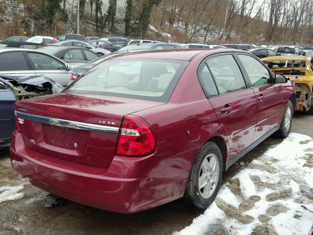 1G1ZT54835F318705 - 2005 CHEVROLET MALIBU LS MAROON photo 4
