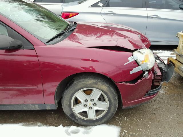 1G1ZT54835F318705 - 2005 CHEVROLET MALIBU LS MAROON photo 9