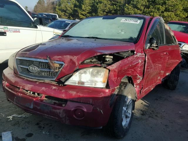 KNDJD733145306219 - 2004 KIA SORENTO EX BURGUNDY photo 2