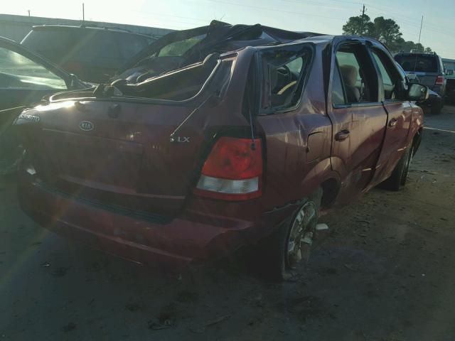 KNDJD733145306219 - 2004 KIA SORENTO EX BURGUNDY photo 4