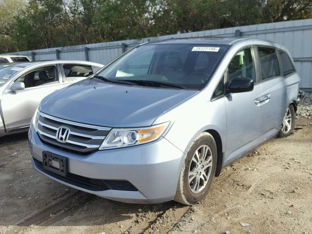 5FNRL5H65DB079046 - 2013 HONDA ODYSSEY EX BLUE photo 2