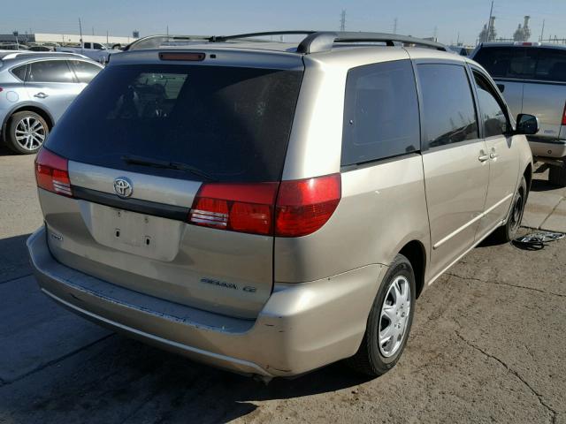 5TDZA23C44S085921 - 2004 TOYOTA SIENNA CE TAN photo 4