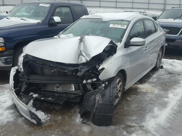 3N1AB7AP8EL629442 - 2014 NISSAN SENTRA S SILVER photo 2