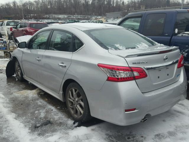 3N1AB7AP8EL629442 - 2014 NISSAN SENTRA S SILVER photo 3