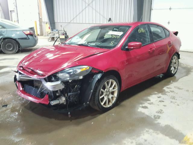 1C3CDFBAXDD310640 - 2013 DODGE DART SXT RED photo 2