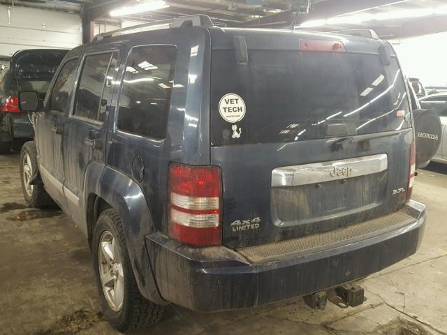 1J8GN58K58W289297 - 2008 JEEP LIBERTY LI BLUE photo 3