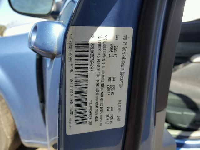 2C3LA43R87H743222 - 2007 CHRYSLER 300 BLUE photo 10