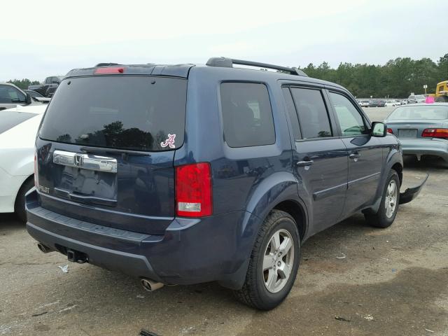 5FNYF38599B012987 - 2009 HONDA PILOT EXL BLUE photo 4