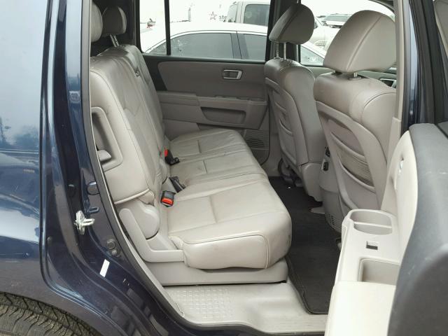 5FNYF38599B012987 - 2009 HONDA PILOT EXL BLUE photo 6