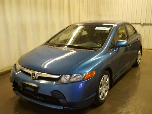 1HGFA16507L074691 - 2007 HONDA CIVIC LX BLUE photo 2