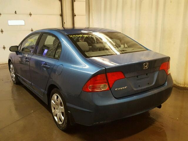 1HGFA16507L074691 - 2007 HONDA CIVIC LX BLUE photo 3