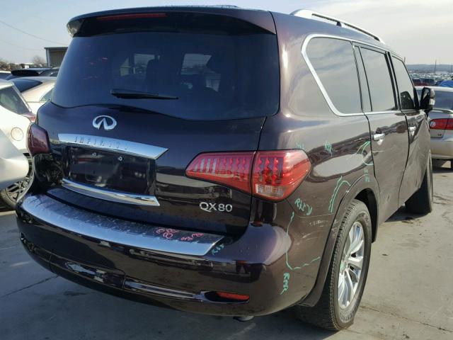 JN8AZ2NF9G9610458 - 2016 INFINITI QX80 BURGUNDY photo 4