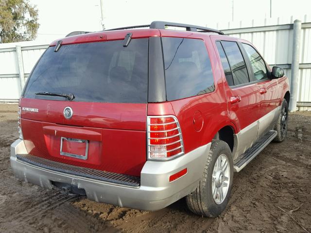 4M2ZU66KX3ZJ03458 - 2003 MERCURY MOUNTAINEE RED photo 4