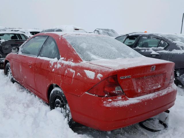 1HGEM22563L083565 - 2003 HONDA CIVIC LX RED photo 3