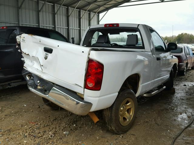 1D7HA16KX7J500451 - 2007 DODGE RAM 1500 S WHITE photo 4