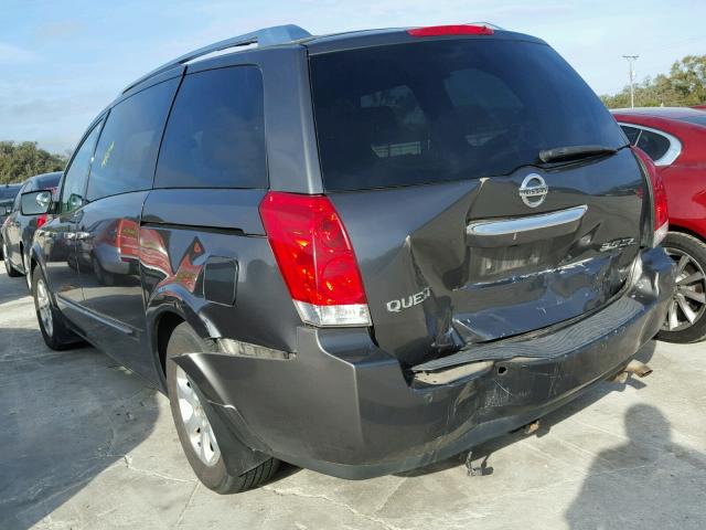 5N1BV28U17N126910 - 2007 NISSAN QUEST S GRAY photo 3