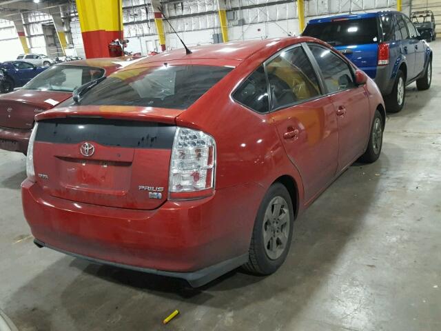 JTDKB20U677636280 - 2007 TOYOTA PRIUS RED photo 4