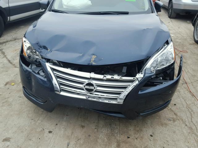 3N1AB7AP0EL685102 - 2014 NISSAN SENTRA S BLUE photo 9