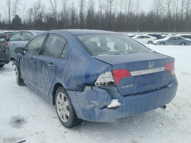 2HGFA16539H339054 - 2009 HONDA CIVIC LX BLUE photo 3