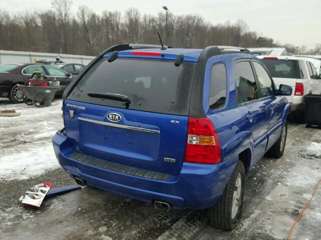 KNDJE723377450877 - 2007 KIA SPORTAGE E BLUE photo 4