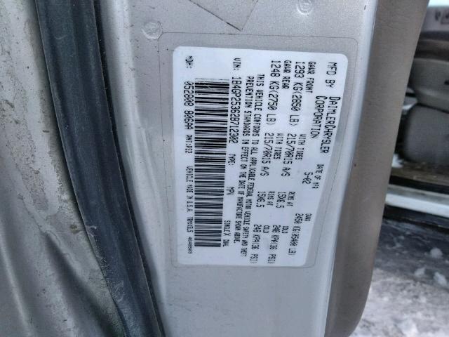 1B4GP25362B712302 - 2002 DODGE CARAVAN SE SILVER photo 10