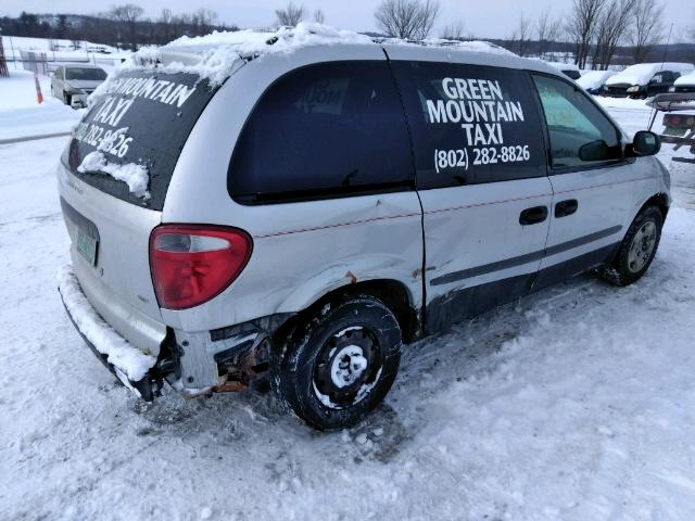 1B4GP25362B712302 - 2002 DODGE CARAVAN SE SILVER photo 4