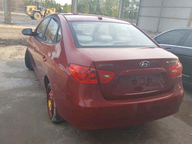 KMHDU46D38U345546 - 2008 HYUNDAI ELANTRA GL BURGUNDY photo 3